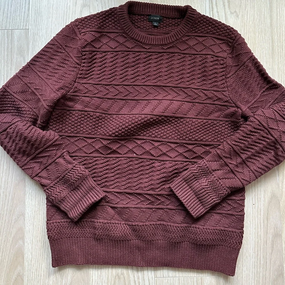 J. Crew Men’s Guernsey Knit Cotton Sweater - Picture 1 of 4